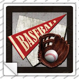 Baseball Novelty Square Sticker Decal