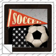 Soccer Novelty Square Sticker Decal
