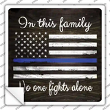 In This Family Police Novelty Square Sticker Decal