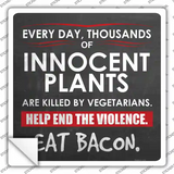Eat Bacon Novelty Square Sticker Decal