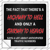 Traffic Numbers Novelty Square Sticker Decal