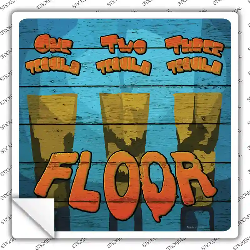 One Two Three Floor Novelty Square Sticker Decal