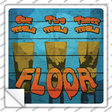 One Two Three Floor Novelty Square Sticker Decal