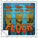 One Two Three Floor Novelty Square Sticker Decal