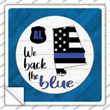 Alabama Back The Blue Novelty Square Sticker Decal