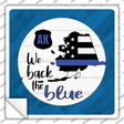 Alaska Back The Blue Novelty Square Sticker Decal