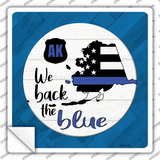 Alaska Back The Blue Novelty Square Sticker Decal