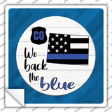 Colorado Back The Blue Novelty Square Sticker Decal