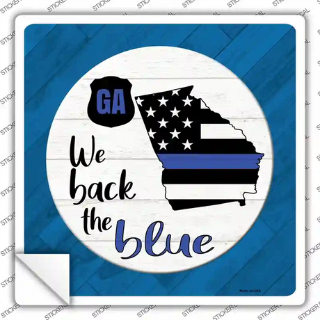 Georgia Back The Blue Novelty Square Sticker Decal