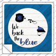 Hawaii Back The Blue Novelty Square Sticker Decal