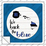 Hawaii Back The Blue Novelty Square Sticker Decal