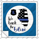 Illinois Back The Blue Novelty Square Sticker Decal
