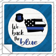 Iowa Back The Blue Novelty Square Sticker Decal