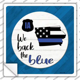 Iowa Back The Blue Novelty Square Sticker Decal
