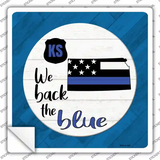 Kansas Back The Blue Novelty Square Sticker Decal