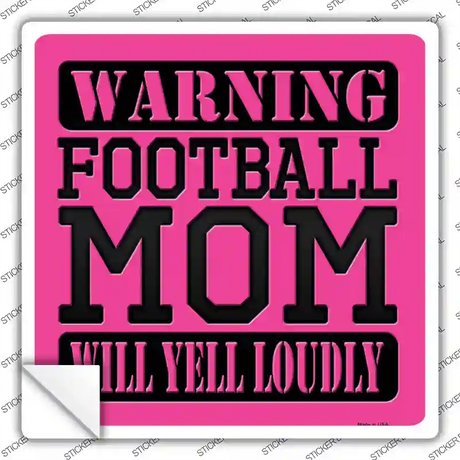 Football Mom Novelty Square Sticker Decal