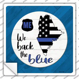 Maine Back The Blue Novelty Square Sticker Decal