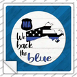 Massachusetts Back The Blue Novelty Square Sticker Decal