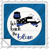 Massachusetts Back The Blue Novelty Square Sticker Decal