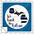 Michigan Back The Blue Novelty Square Sticker Decal