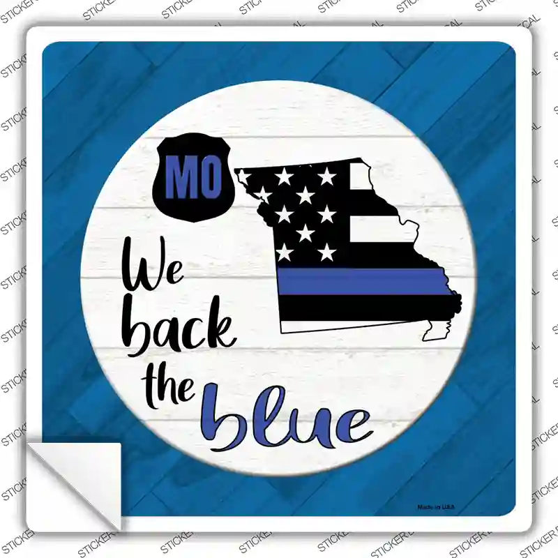 Missouri Back The Blue Novelty Square Sticker Decal