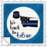 Montana Back The Blue Novelty Square Sticker Decal