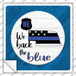 Nebraska Back The Blue Novelty Square Sticker Decal
