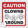 Clowns Around Novelty Square Sticker Decal