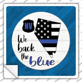 Nevada Back The Blue Novelty Square Sticker Decal