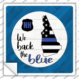 New Hampshire Back The Blue Novelty Square Sticker Decal