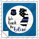 New Jersey Back The Blue Novelty Square Sticker Decal