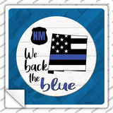 New Mexico Back The Blue Novelty Square Sticker Decal