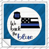North Dakota Back The Blue Novelty Square Sticker Decal