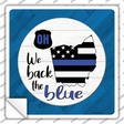 Ohio Back The Blue Novelty Square Sticker Decal