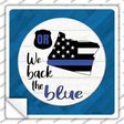 Oregon Back The Blue Novelty Square Sticker Decal