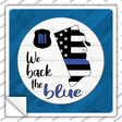 Rhode Island Back The Blue Novelty Square Sticker Decal