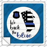 Rhode Island Back The Blue Novelty Square Sticker Decal