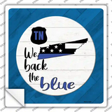 Tennessee Back The Blue Novelty Square Sticker Decal