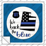 Utah Back The Blue Novelty Square Sticker Decal