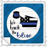 Washington Back The Blue Novelty Square Sticker Decal