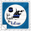 West Virginia Back The Blue Novelty Square Sticker Decal