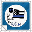 Wyoming Back The Blue Novelty Square Sticker Decal