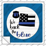 Wyoming Back The Blue Novelty Square Sticker Decal