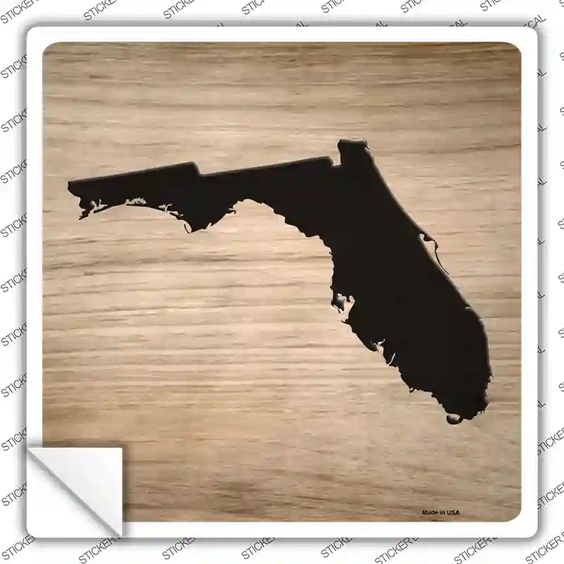 Florida Shape Letter Tile Novelty Square Sticker Decal