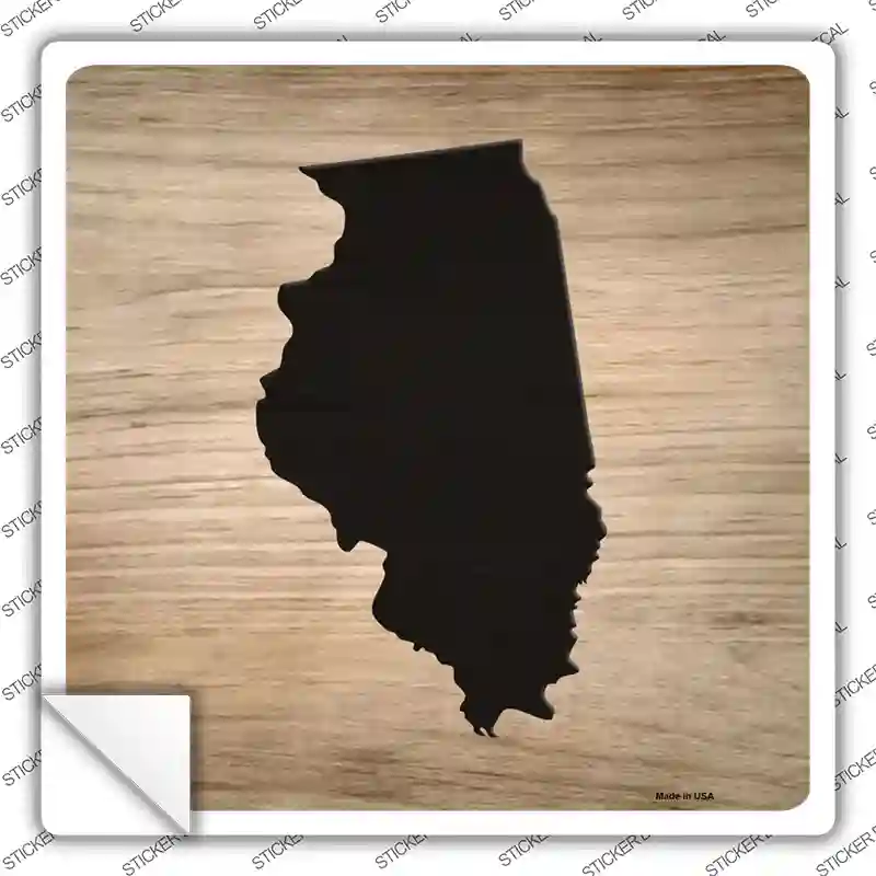 Illinois Shape Letter Tile Novelty Square Sticker Decal
