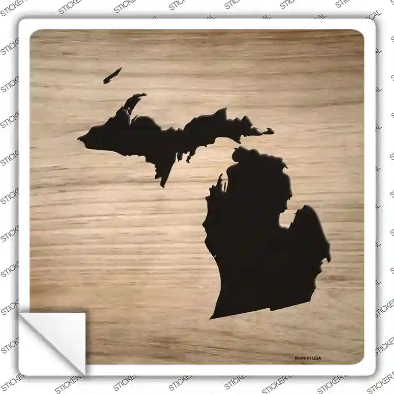 Michigan Shape Letter Tile Novelty Square Sticker Decal