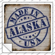 Alaska Stamp On Wood Novelty Square Sticker Decal