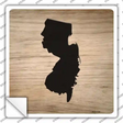 New Jersey Shape Letter Tile Novelty Square Sticker Decal