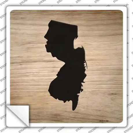 New Jersey Shape Letter Tile Novelty Square Sticker Decal