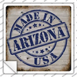 Arizona Stamp On Wood Novelty Square Sticker Decal